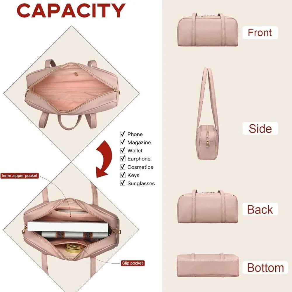 Vegan Leather Shoulder Bag for Women Retro Tote Satchel Crossbody Purse